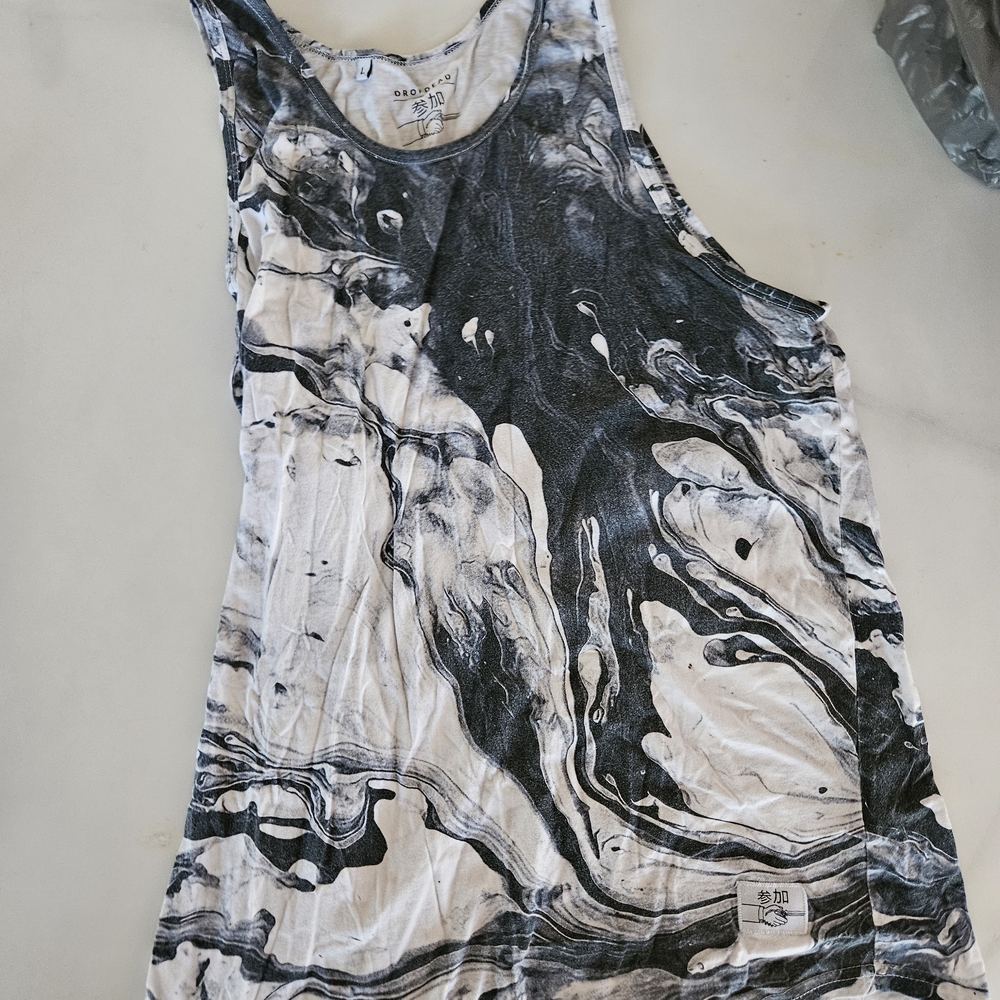 Monochrome Marble Tank Top
